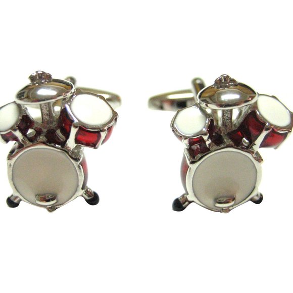 Handmade Silver Drum Set Cuff Links, Gifts for Men - Etsy Drummer Drum Cufflinks